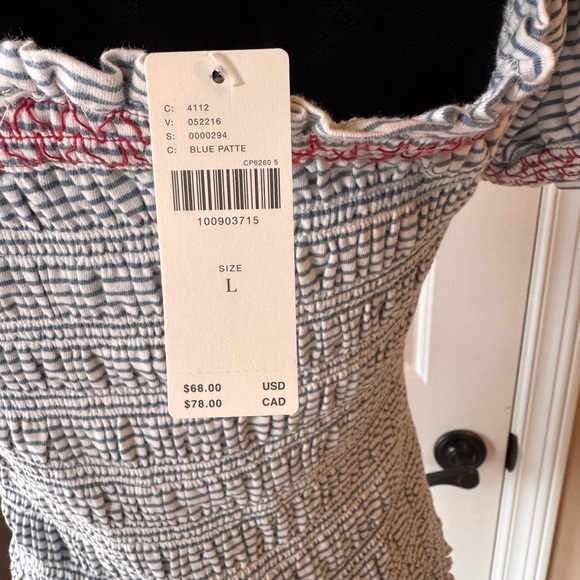 Maeve by Anthropologie- Off-The-Shoulder Smocked Top - Large - NWT - Picture 9 of 14